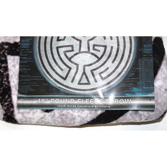 Westworld Official Just Funky Round Maze Fleece Throw Blanket Black Gray 48 In - Picture 2 of 6